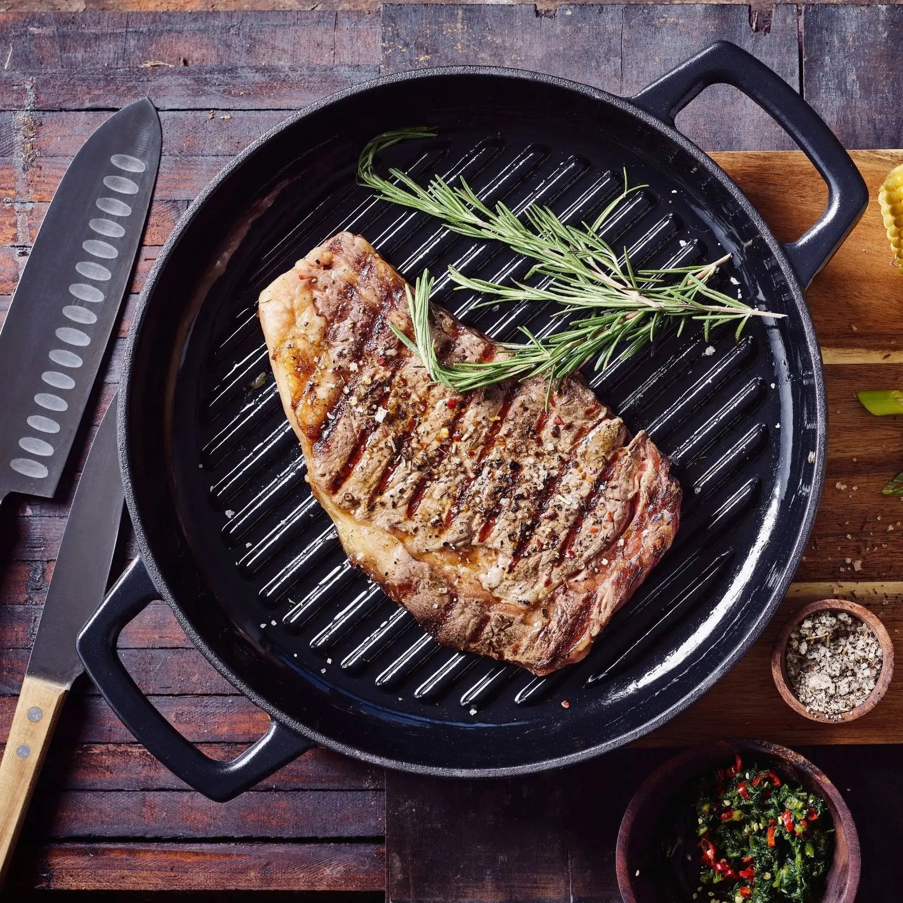 Cast Iron Grill Pan Steak (Perfect Grill Marks Indoors)