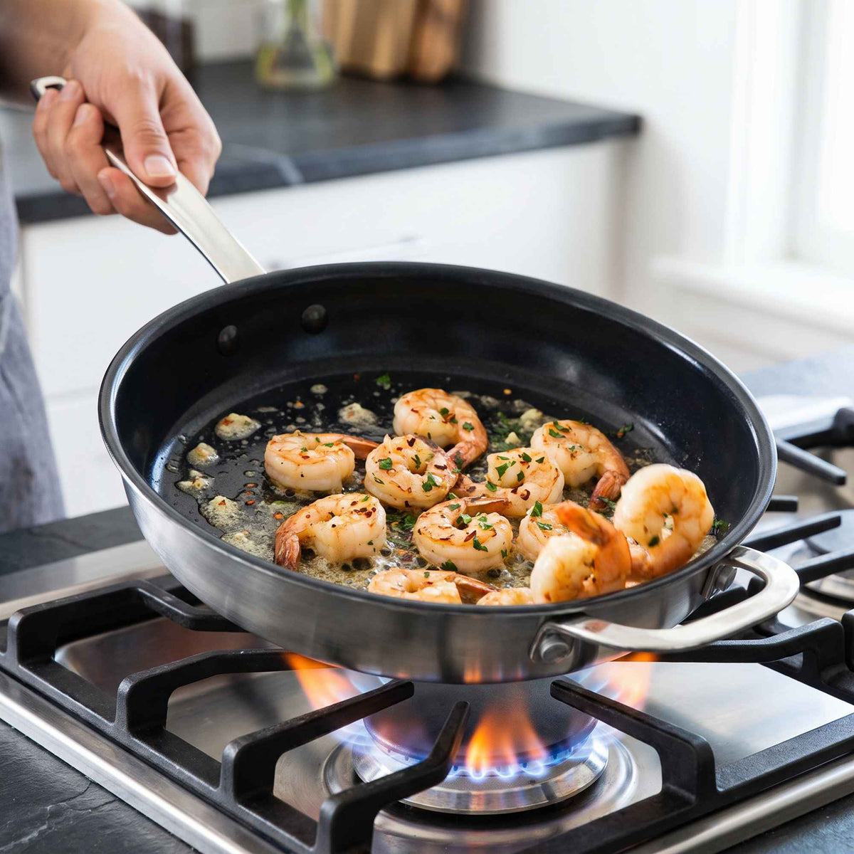 5-Ply Nonstick Frying Pan Set with Lids, 6-Piece