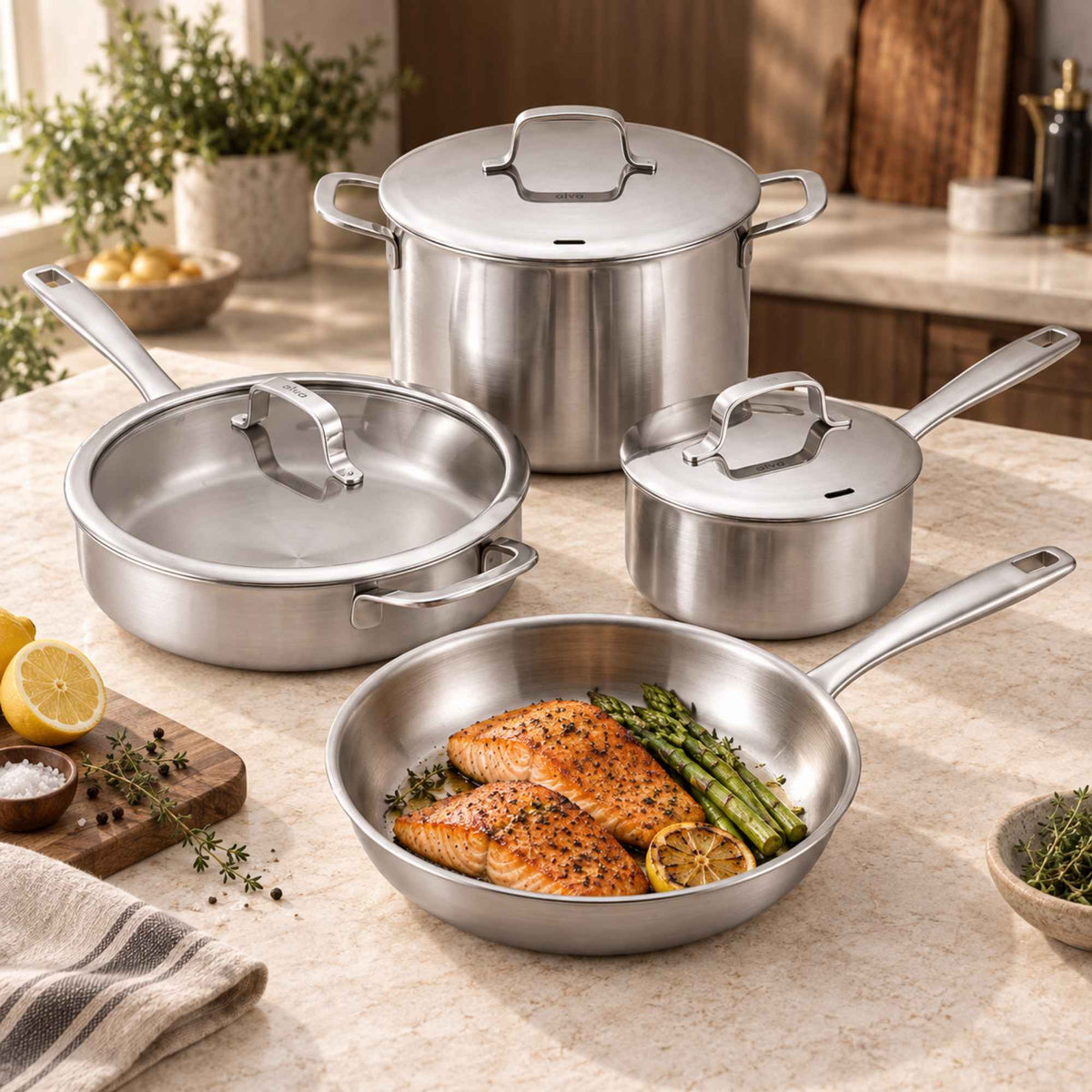 5-Ply Stainless Cookware Set, 7-Piece