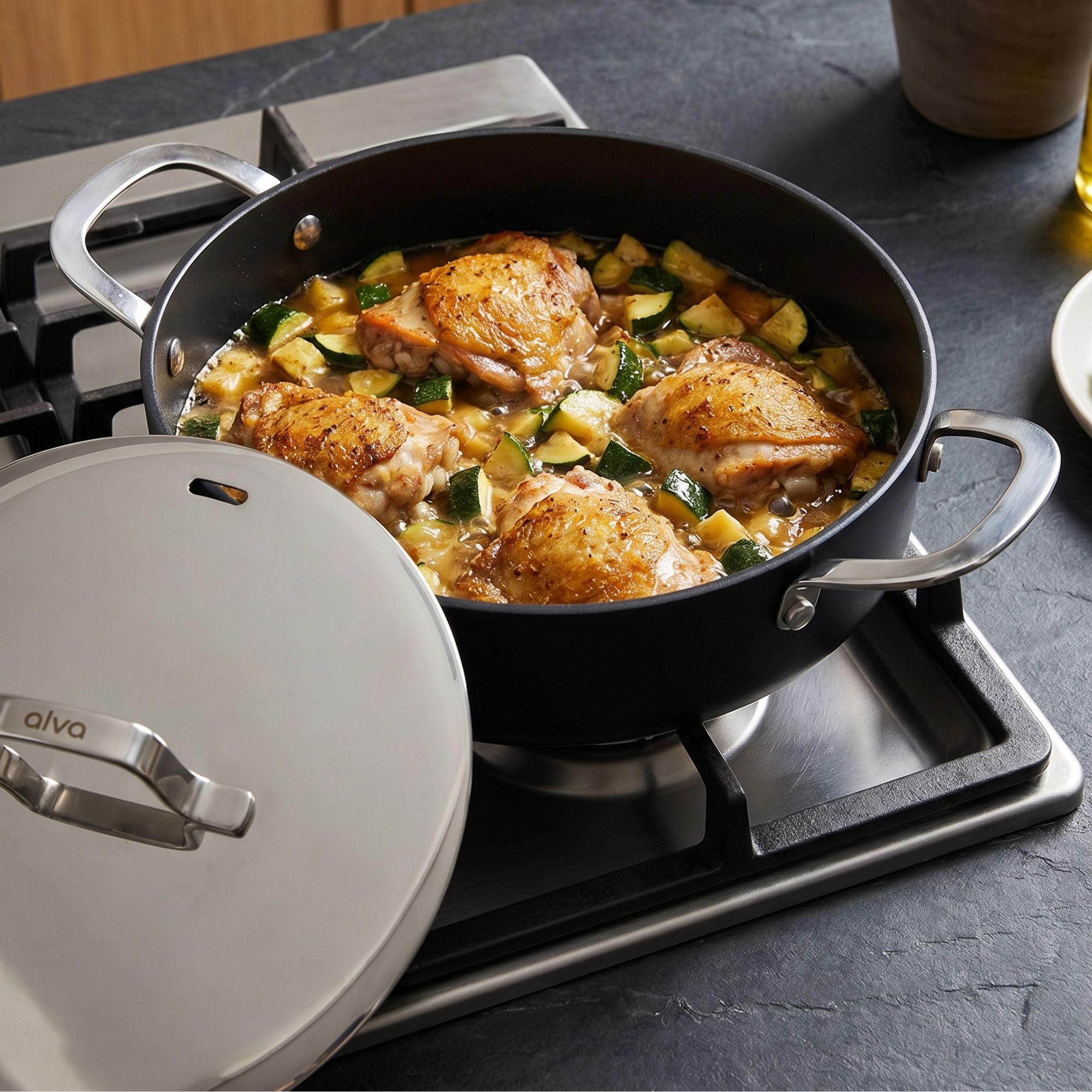 Sartén Sauté Antiadherente de 3.5 Qt. con Tapa