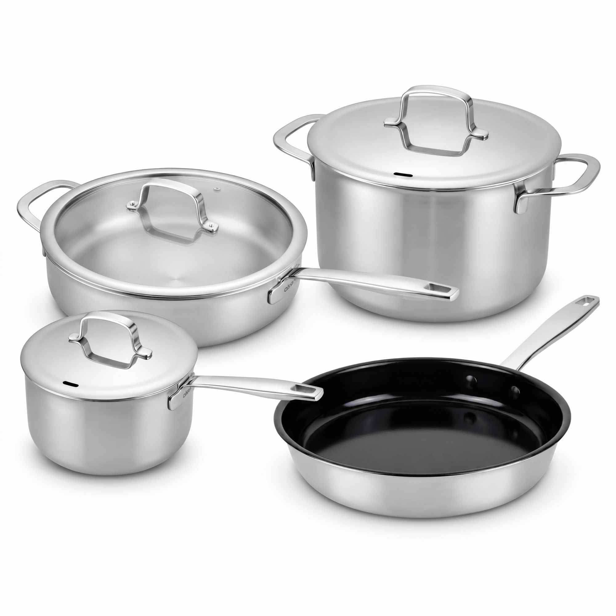 Alva Maestro hybrid seven-piece stainless and ceramic nonstick cookware set