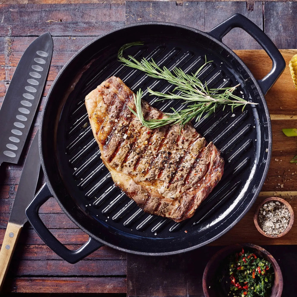 Cast Iron Grill Pan Steak (Perfect Grill Marks Indoors)