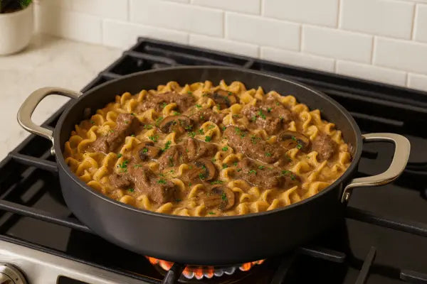Skillet Beef Stroganoff - Alva Cookware