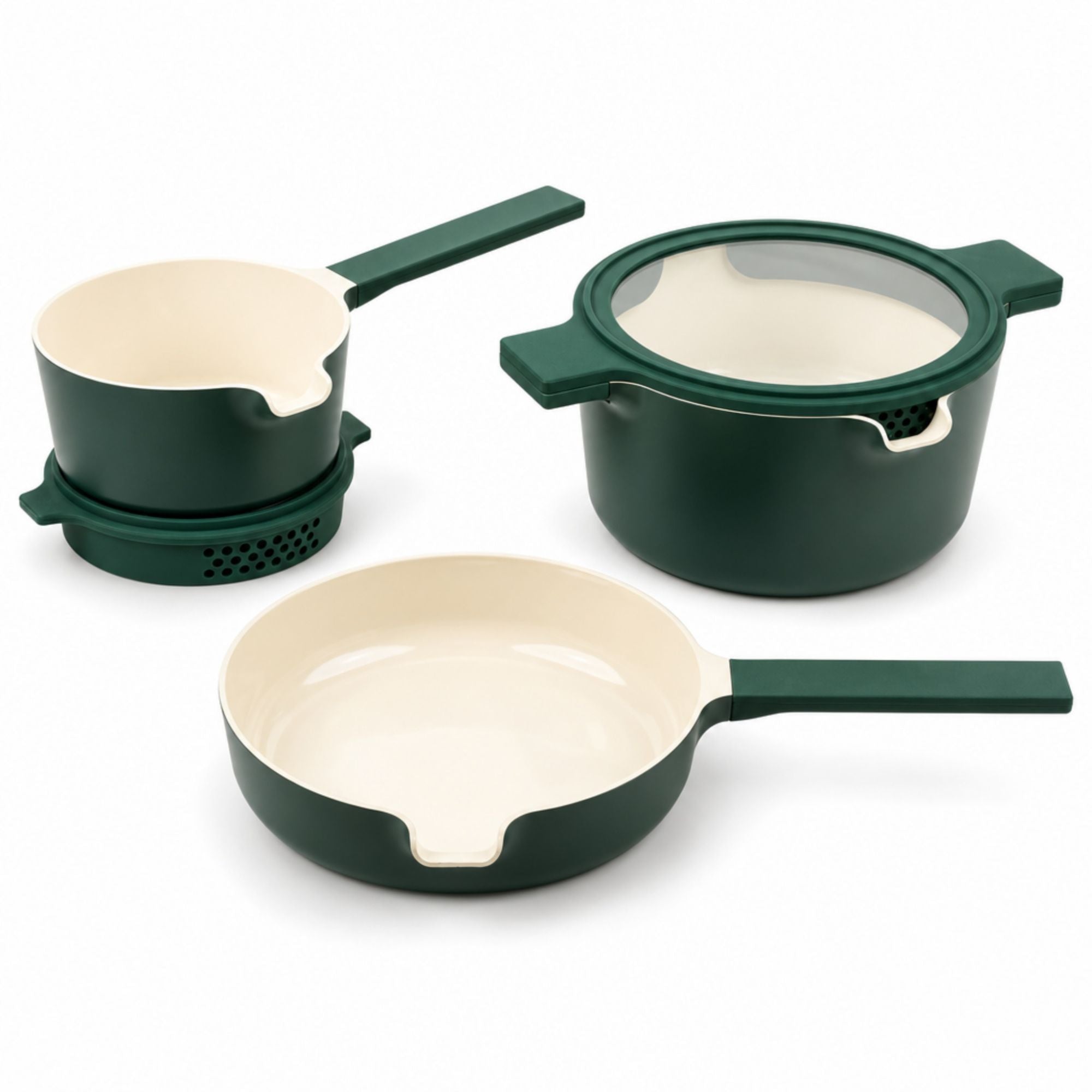 Stackable Ceramic Nonstick Cookware Set, 5-Piece | Alva Cookware