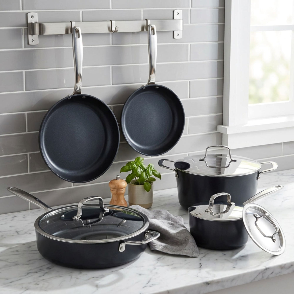 Ceramic Nonstick Cookware Set, 7-Piece