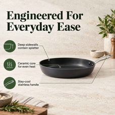 Maestro ceramic nonstick frying pan with deep sidewalls, ceramic core and stay-cool stainless handle