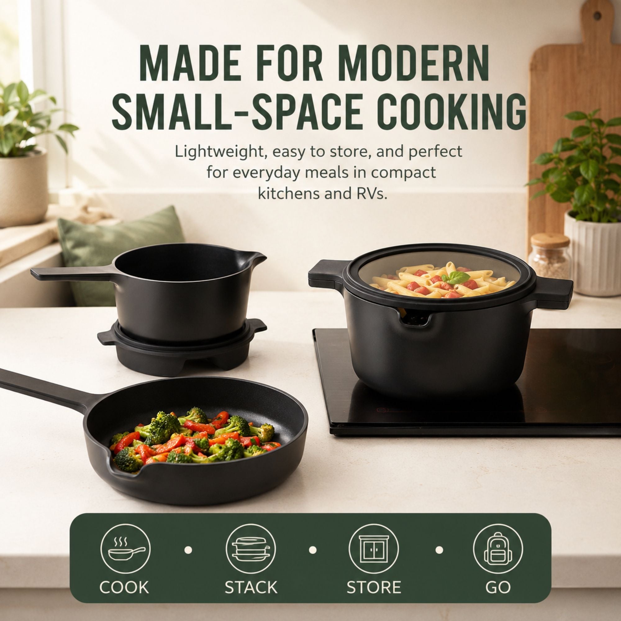 Nesting Cookware Set, 5-Piece