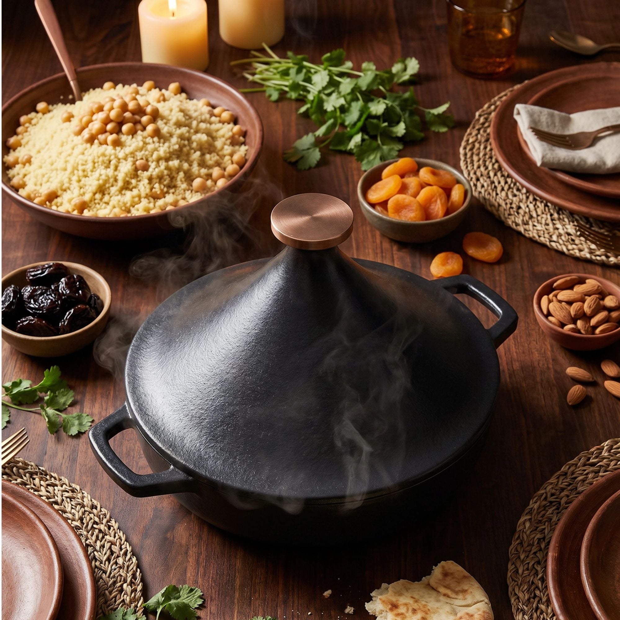 Enameled Cast Iron Tagine, 3-Qt