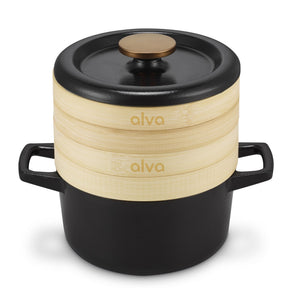 Enameled Cast Iron Dutch Oven with Steamer, 2.5-Qt
