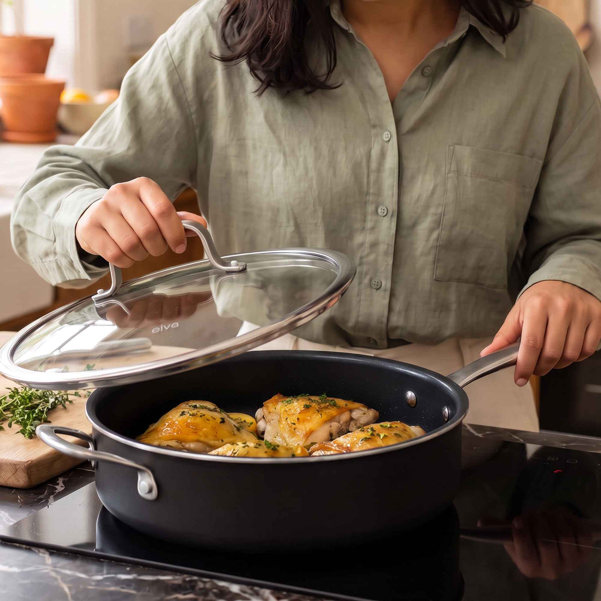 Ceramic Nonstick Sauté Pan, 4-Qt