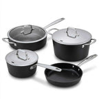 Alva Maestro ceramic nonstick seven-piece cookware set on white