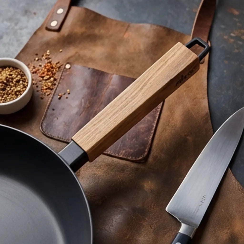 Alva Forest carbon steel wood handle and hanging loop detail