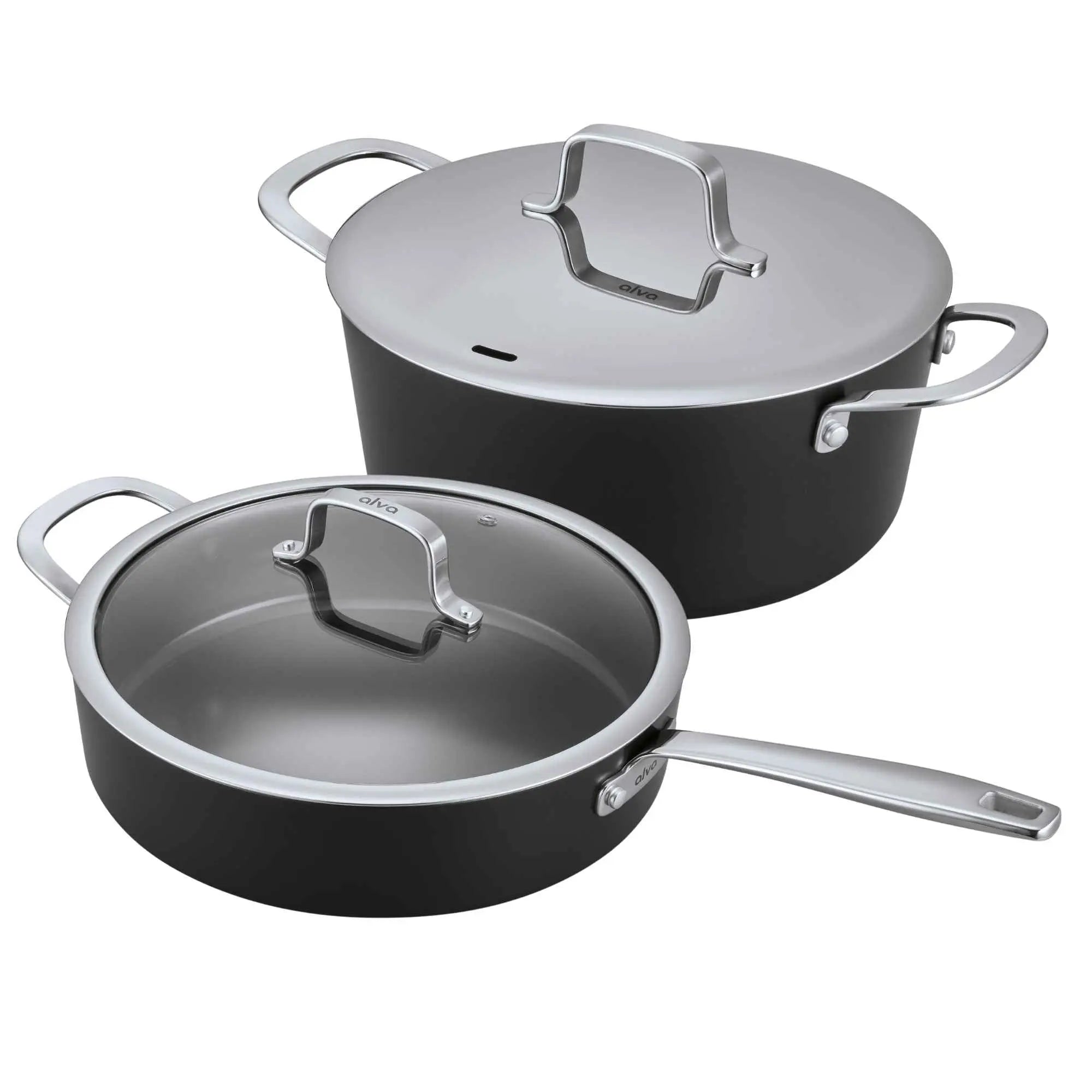 Alva Maestro ceramic nonstick saucepan and stock pot set with lids