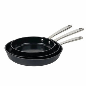 Alva three Maestro ceramic nonstick frying pan sizes nested