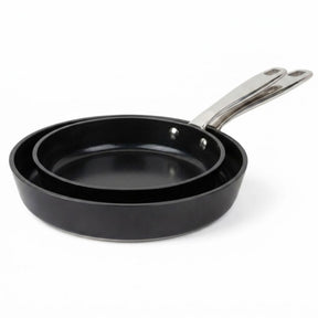 Alva two Maestro ceramic nonstick frying pan sizes nested