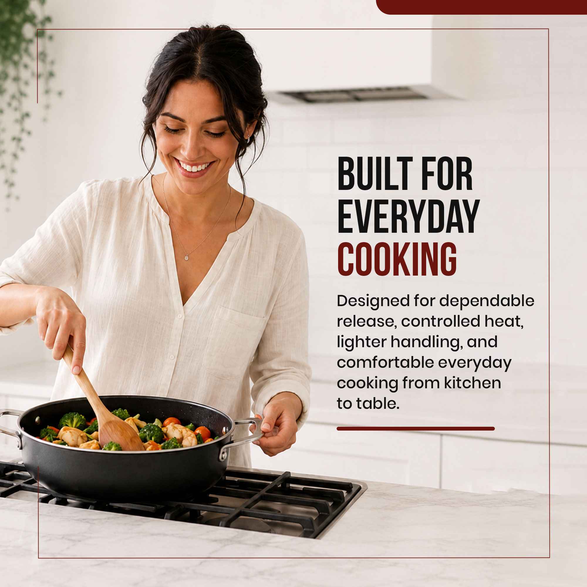 Alva Maestro ceramic nonstick sauté pan used for everyday cooking