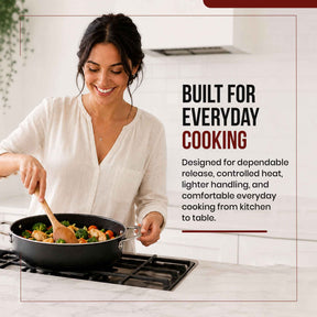 Alva Maestro ceramic nonstick sauté pan used for everyday cooking