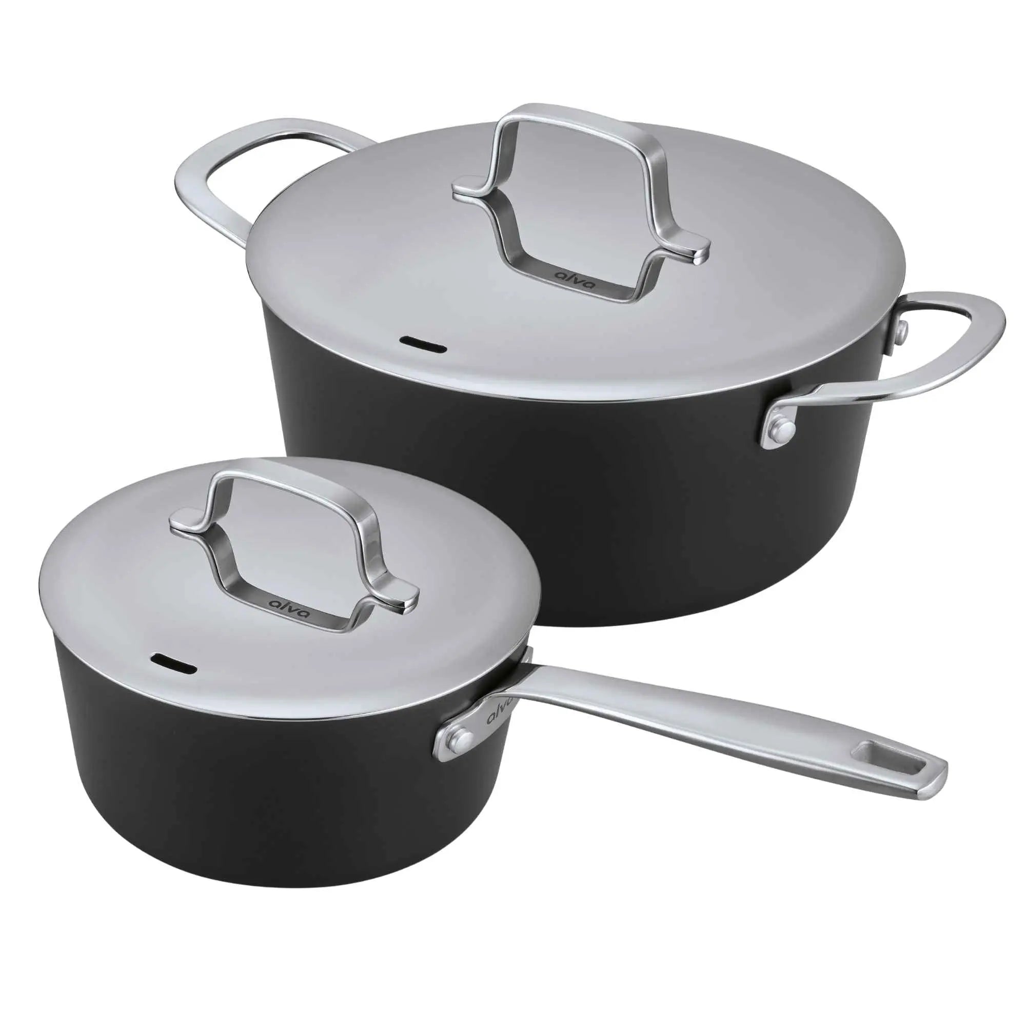 Alva Maestro ceramic nonstick saucepan and stock pot set with lids