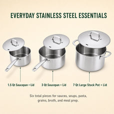 Alva Maestro stainless steel saucepans and stock pot size guide