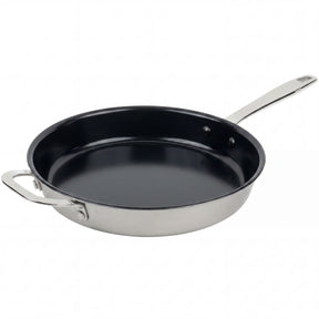Alva 11-inch ceramic nonstick stainless frying pan on white
