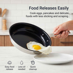 Alva ceramic nonstick frying pan easy food-release feature