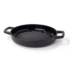 Alva Nori enameled cast iron grill pan on white