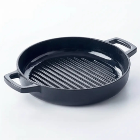 Alva Nori 11-inch enameled cast iron grill pan on white