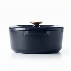 Alva Nori oval enameled cast iron Dutch oven side profile