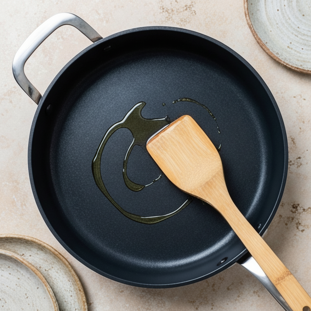 Alva Maestro ceramic nonstick sauté pan easy-clean interior
