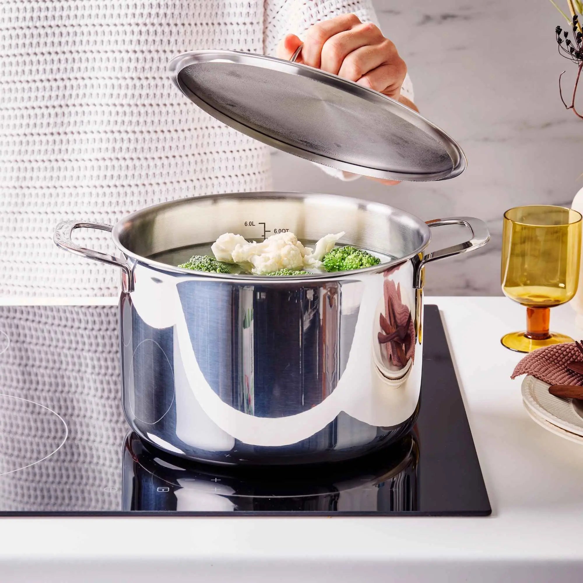 Stock Pot with Lid — 7 Qt. Durable Stainless Steel